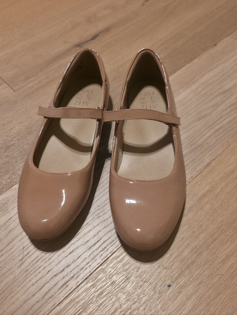Naturalizer Nude Patent Mary Jane Shoes with Strap